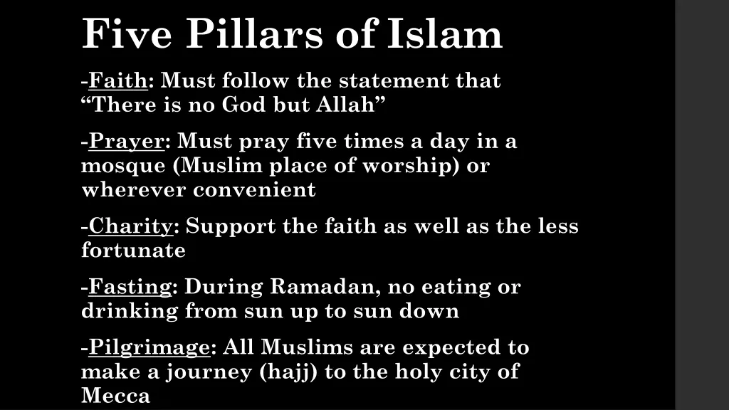 five pillars of islam faith must follow