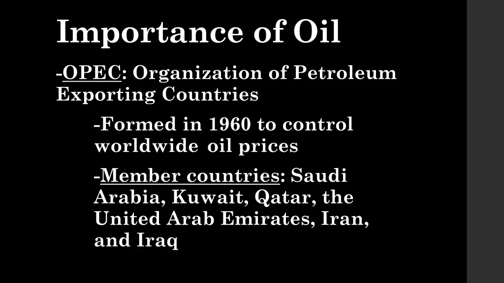 importance of oil 1