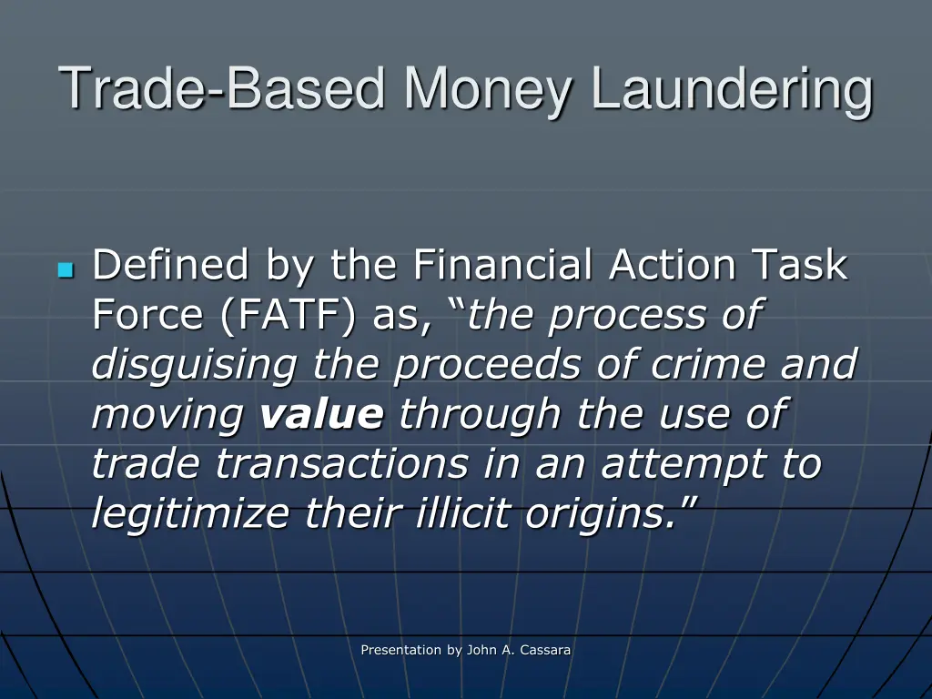 trade based money laundering