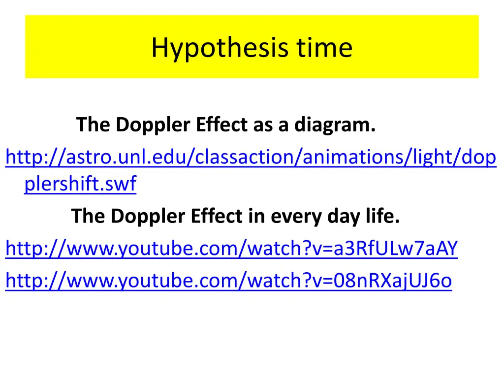 hypothesis time