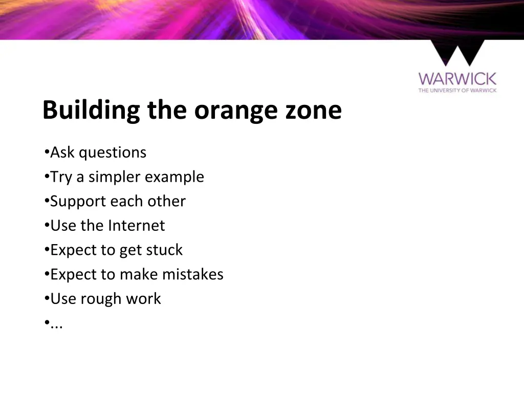 building the orange zone