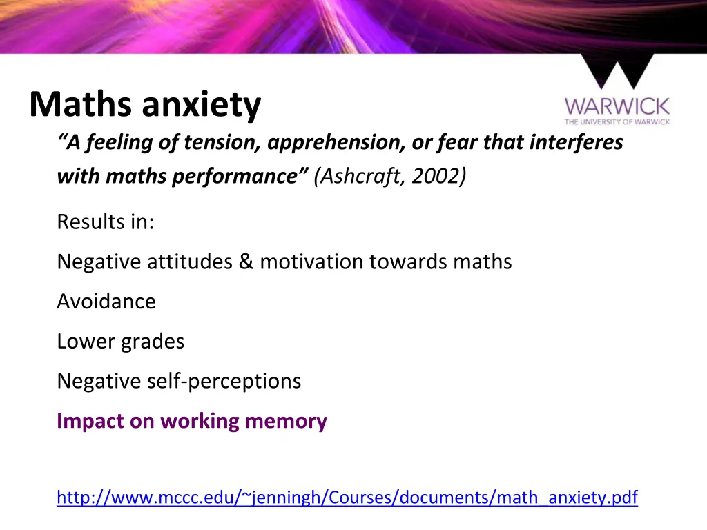 maths anxiety a feeling of tension apprehension