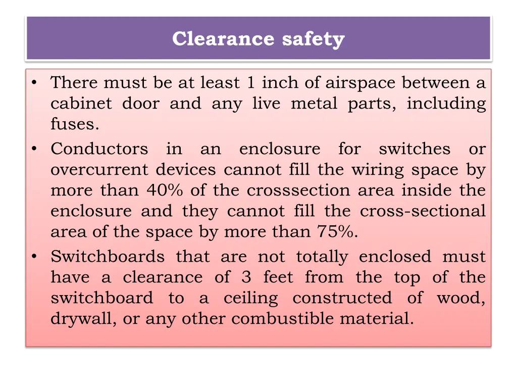 clearance safety