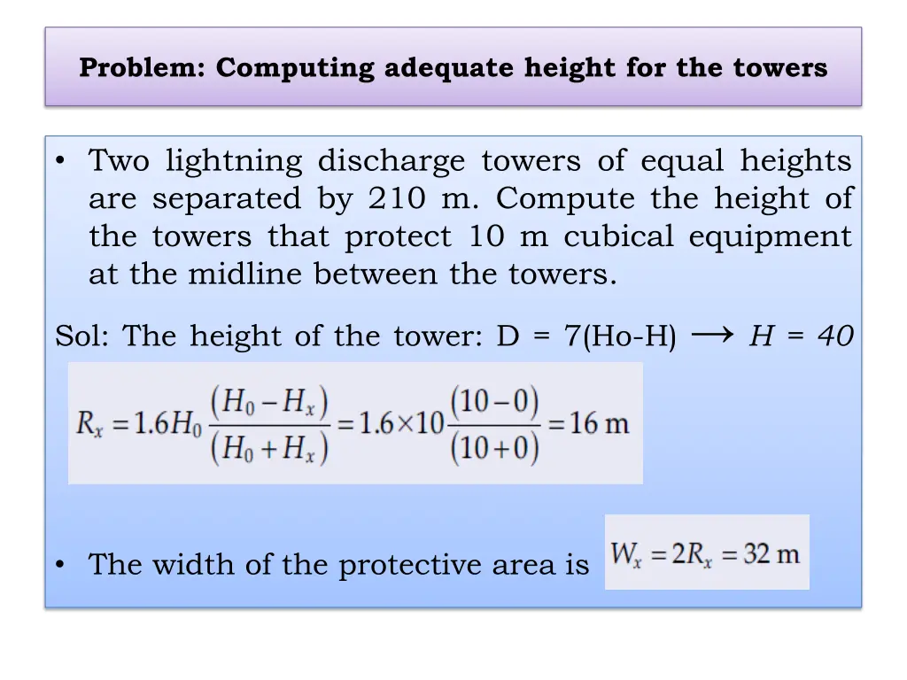 problem computing adequate height for the towers