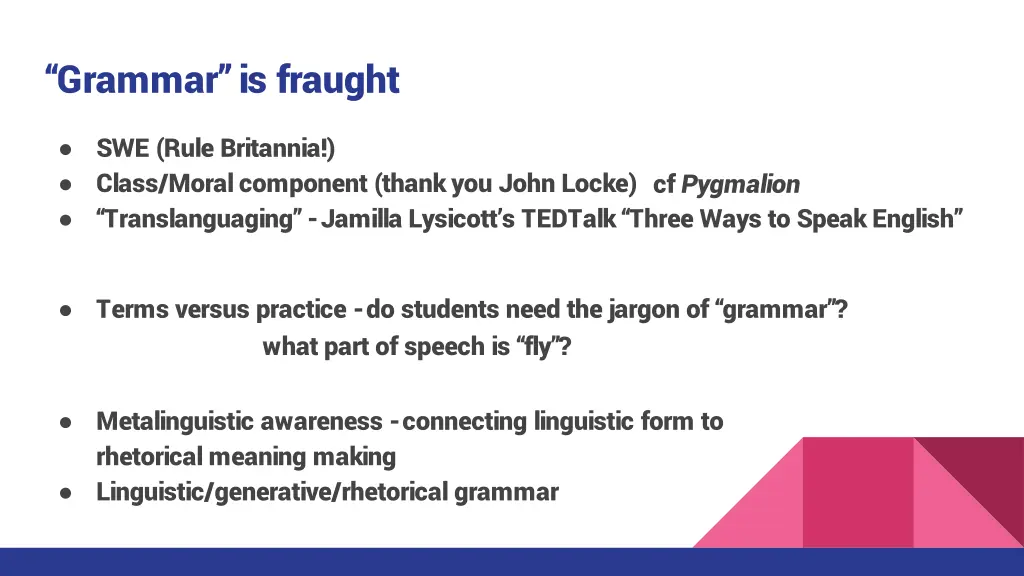 grammar is fraught