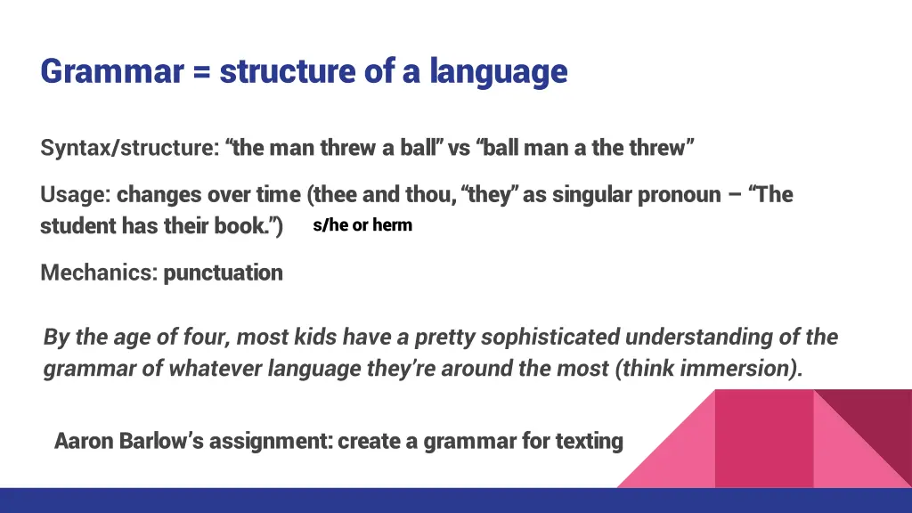 grammar structure of a language