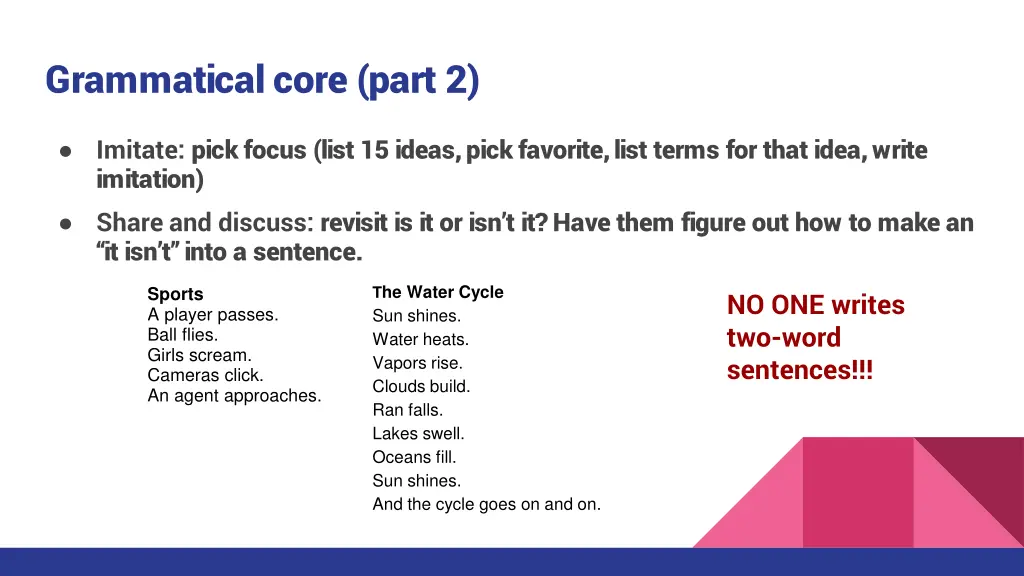 grammatical core part 2