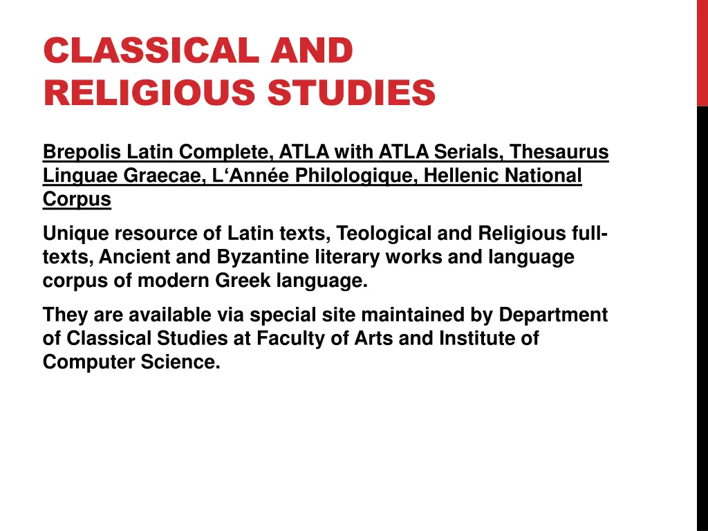 classical and religious studies