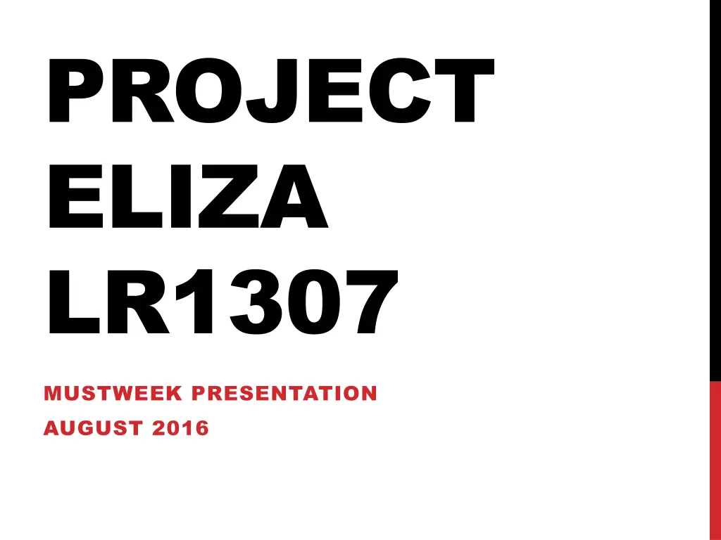 project eliza lr1307