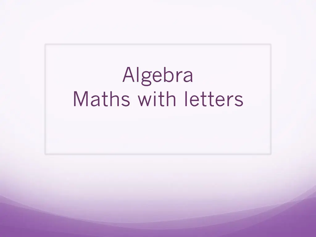 algebra