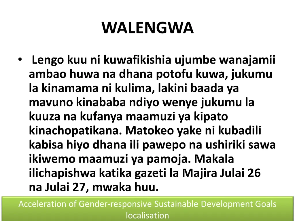 walengwa