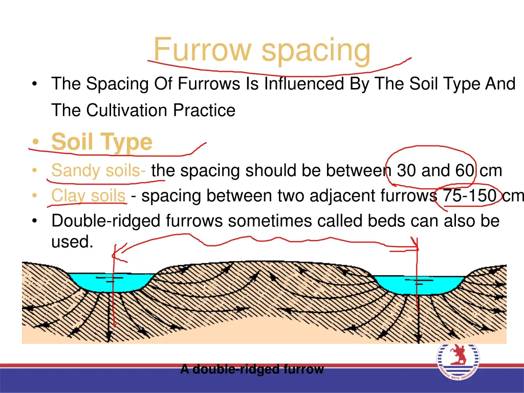 furrow spacing