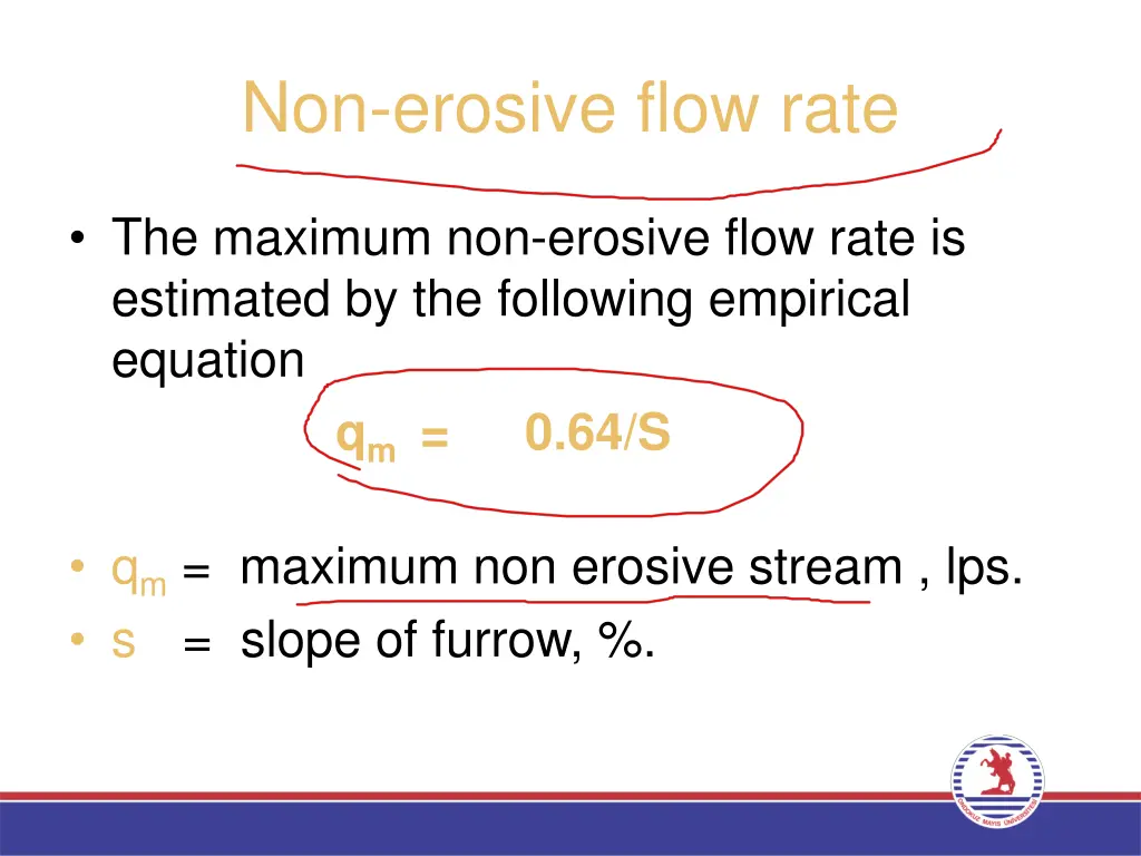 non erosive flow rate