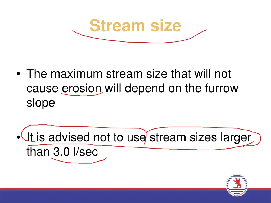 stream size