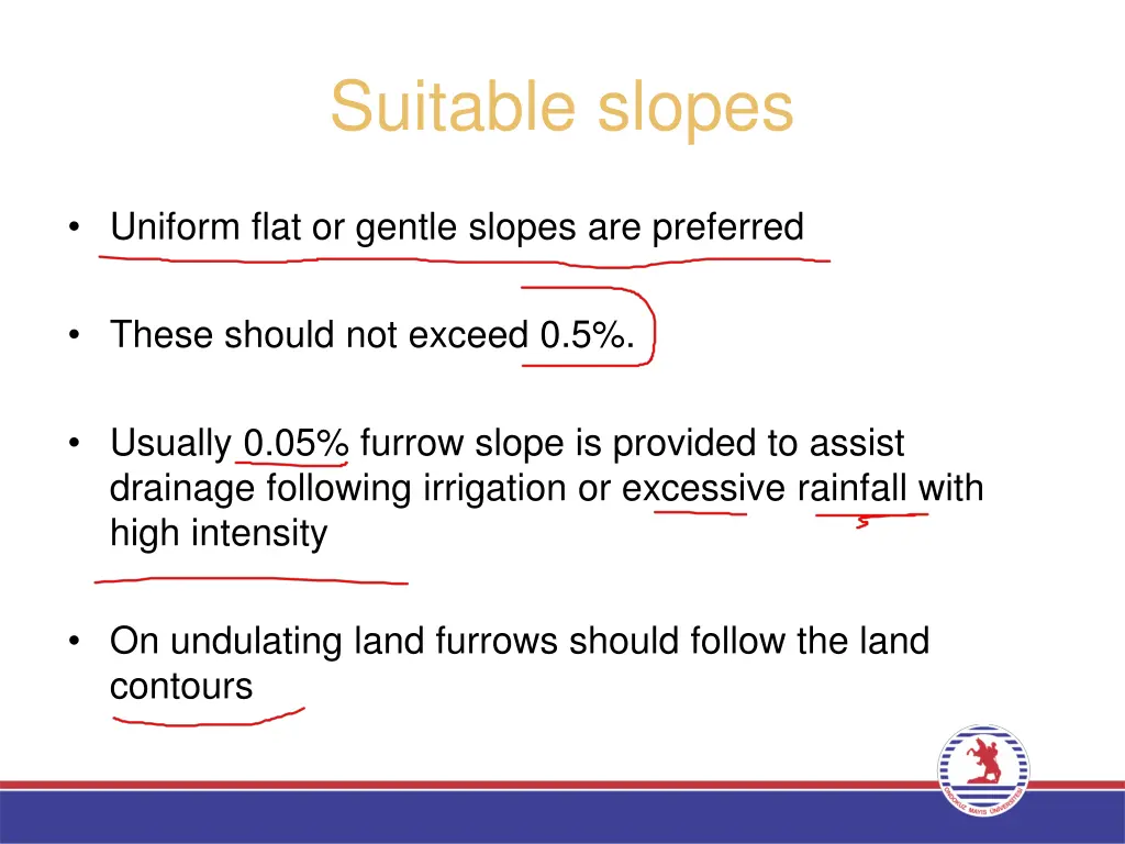 suitable slopes