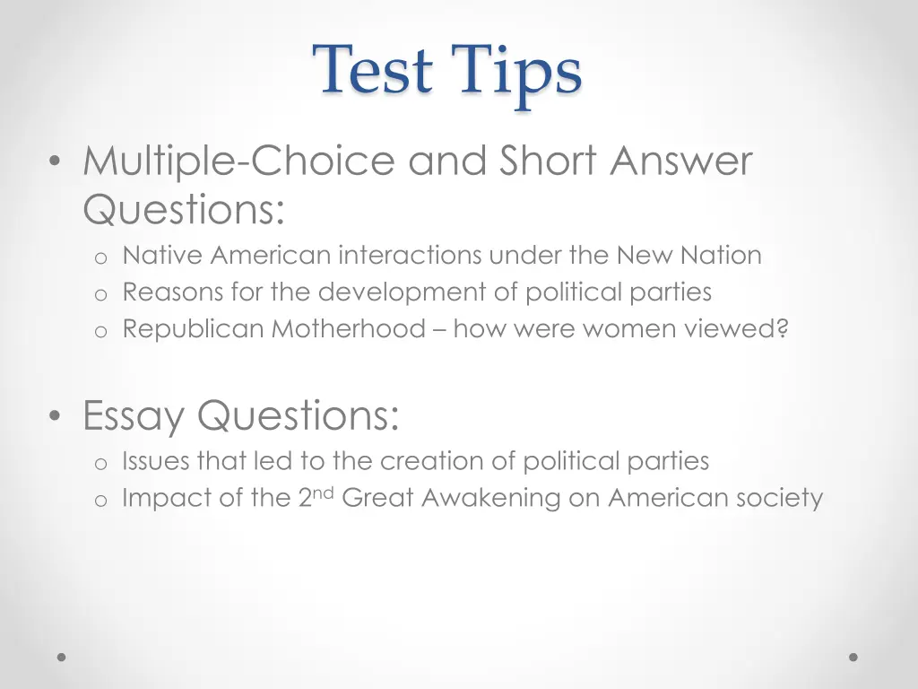 test tips