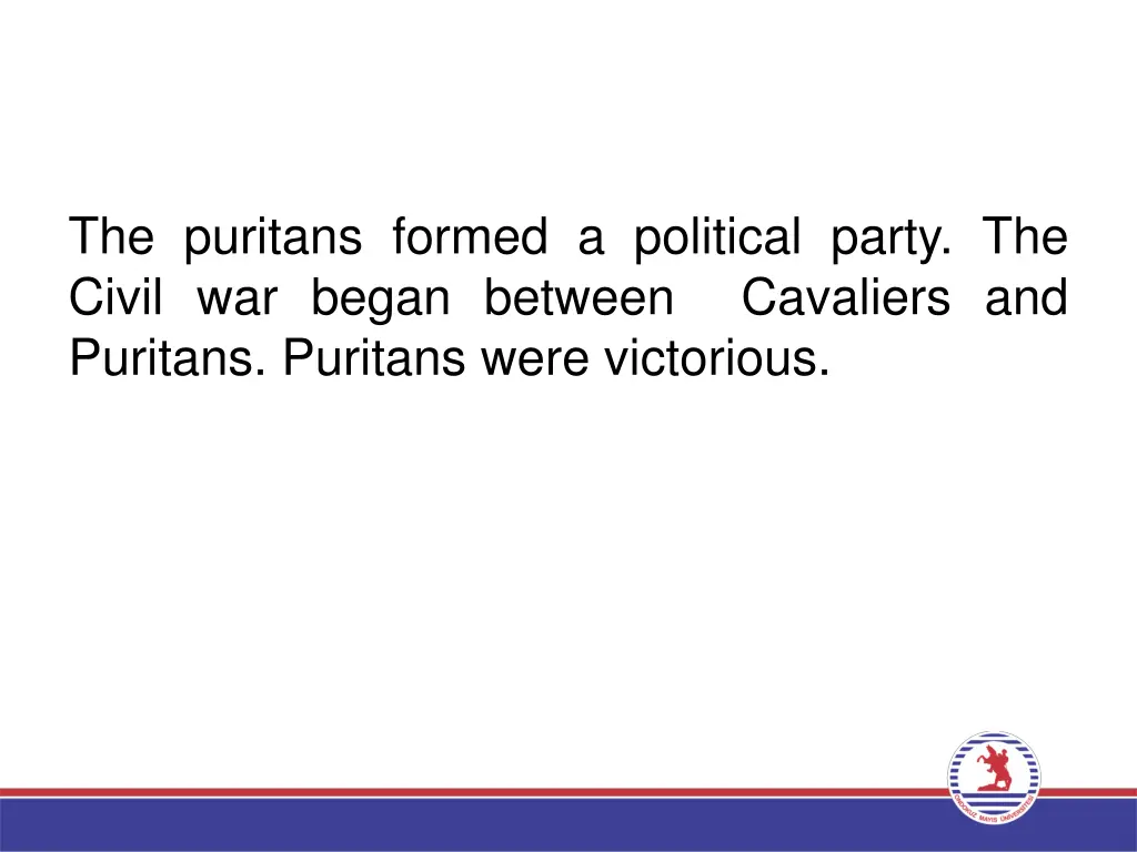 the puritans formed a political party the civil