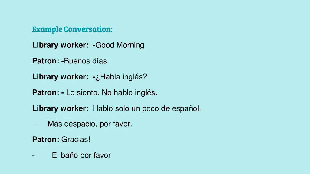 example conversation example conversation
