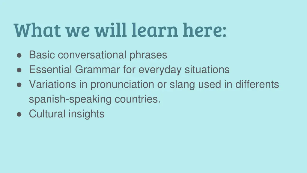 what we will learn here