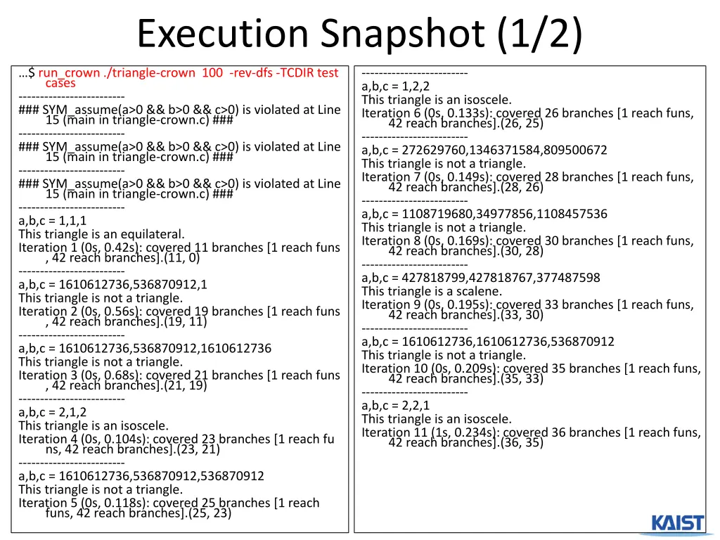 execution snapshot 1 2