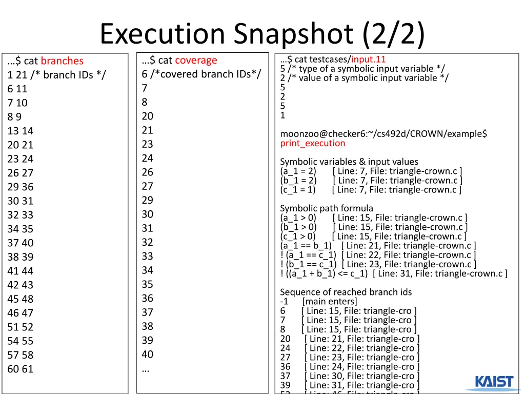 execution snapshot 2 2 cat coverage 6 covered