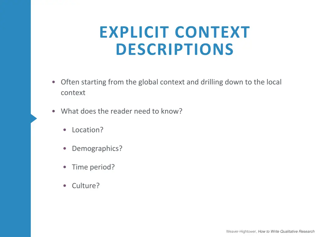 explicit context descriptions