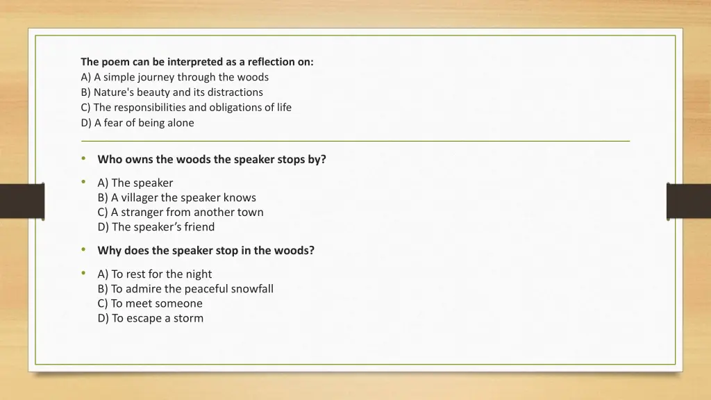 the poem can be interpreted as a reflection