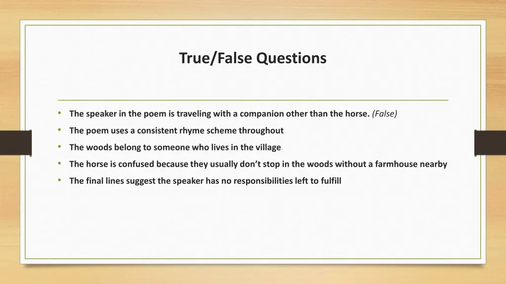true false questions