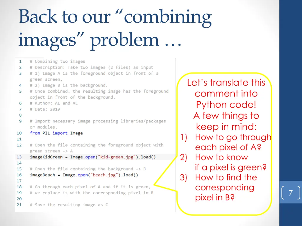 back to our combining images problem