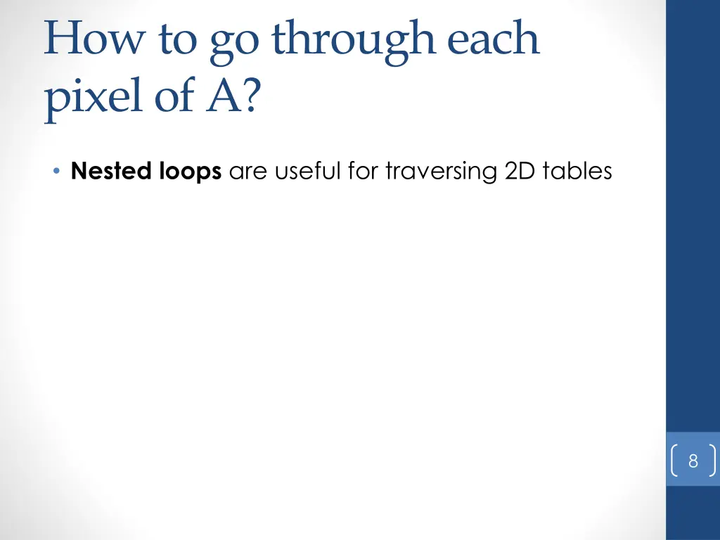 how to go through each pixel of a