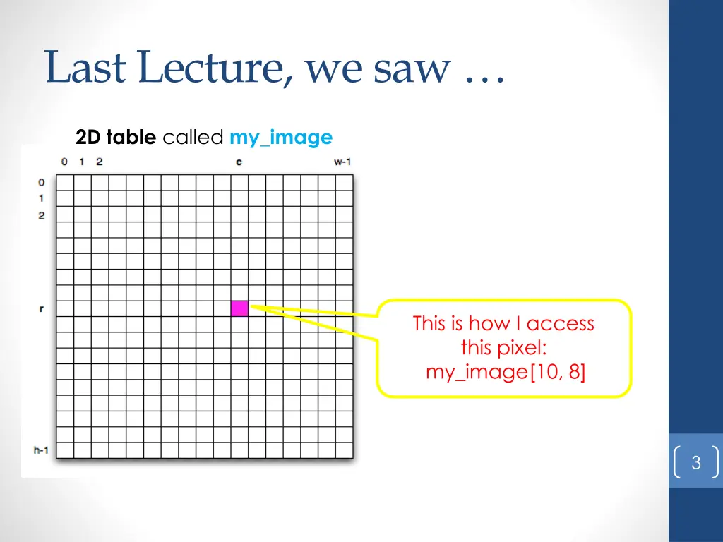 last lecture we saw