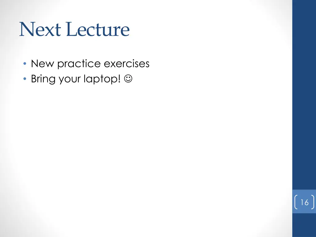 next lecture