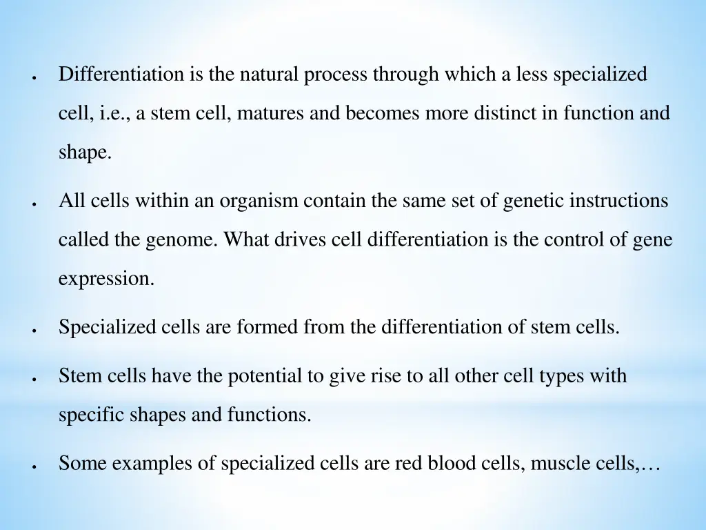differentiation is the natural process through