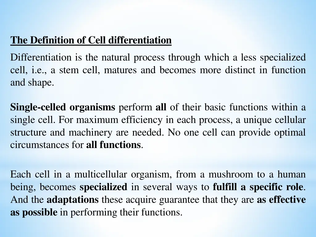 the definition of cell differentiation