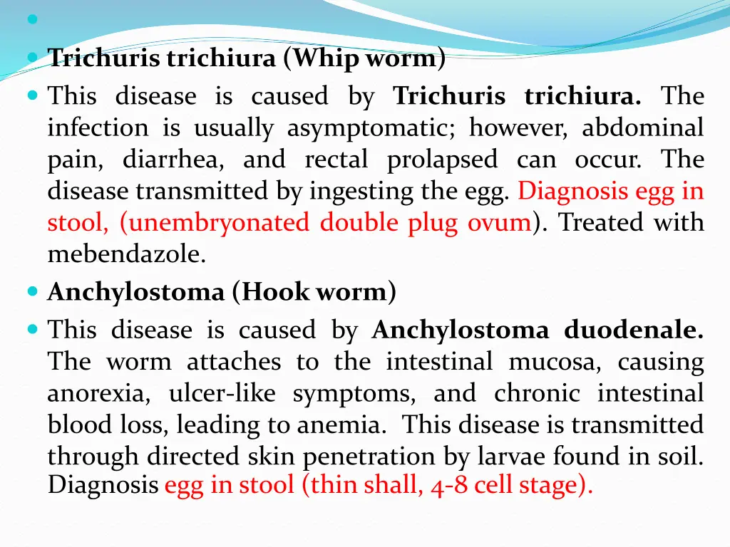 trichuris trichiura whip worm this disease