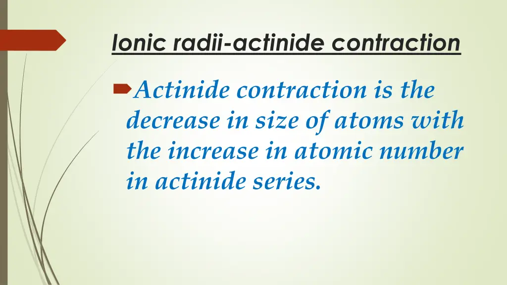 ionic radii actinide contraction