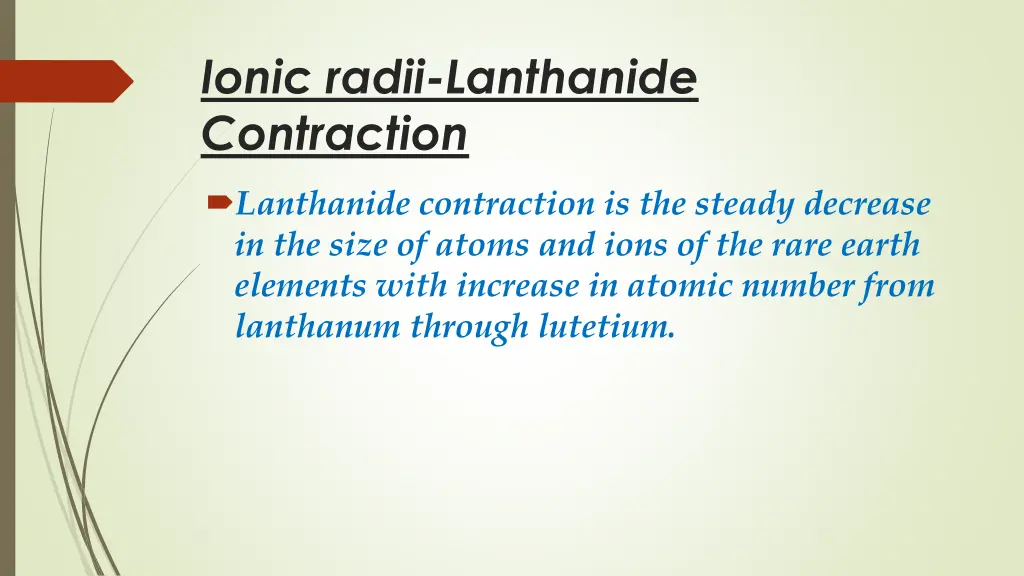 ionic radii lanthanide contraction
