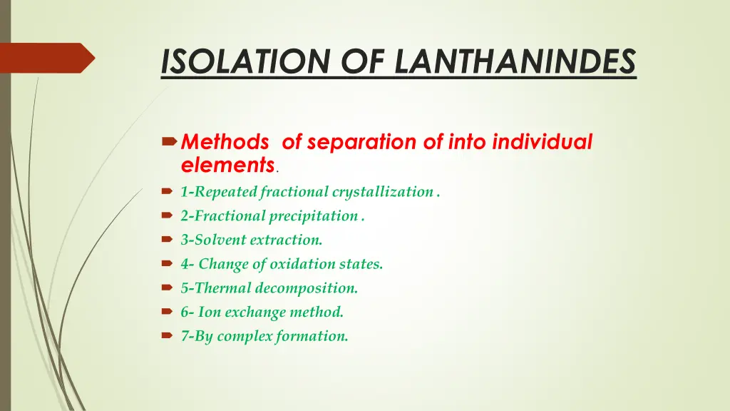 isolation of lanthanindes