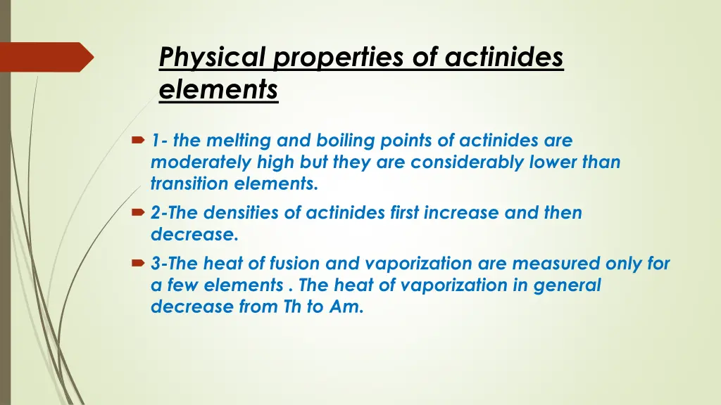 physical properties of actinides elements