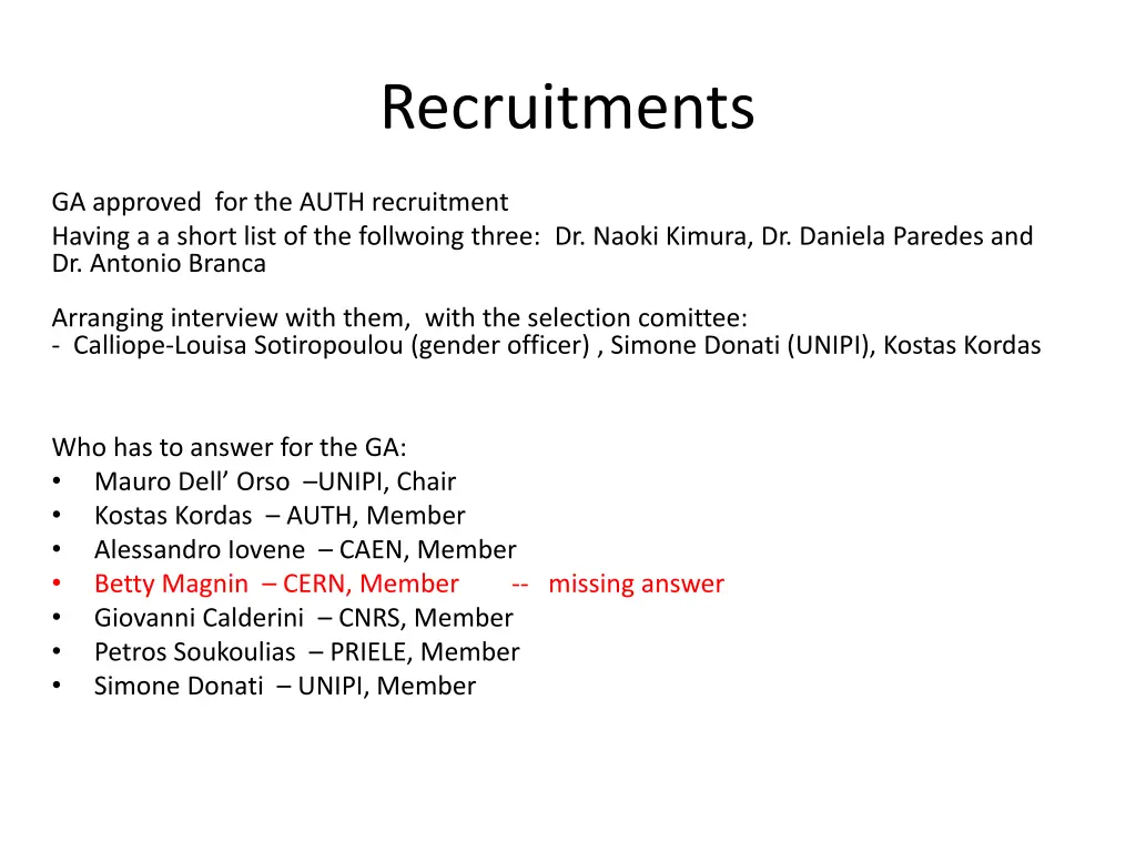recruitments