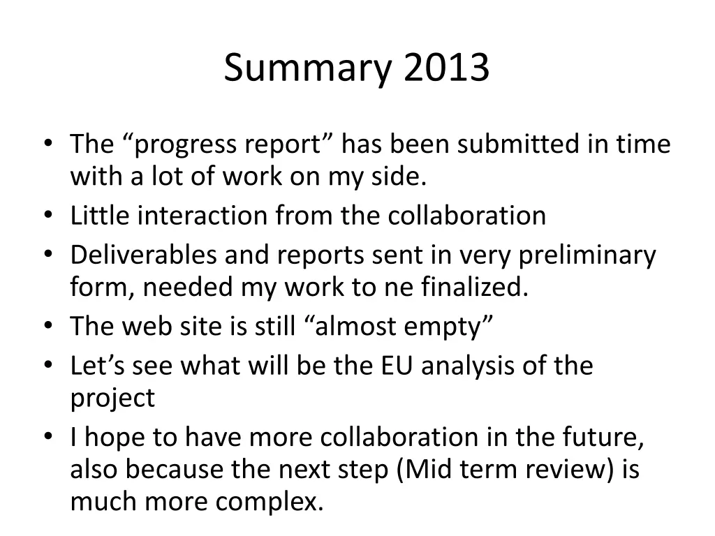 summary 2013