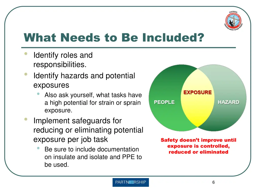 what needs to be included identify roles