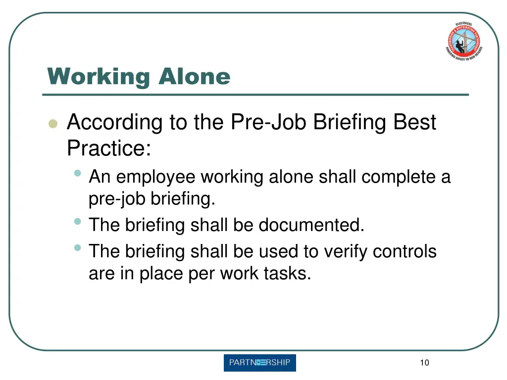 working alone