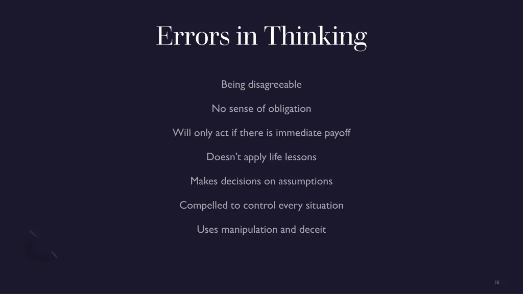 errors in thinking