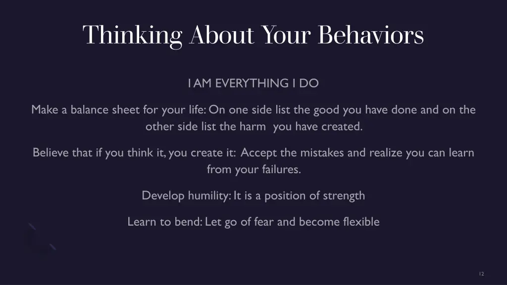 thinking about your behaviors