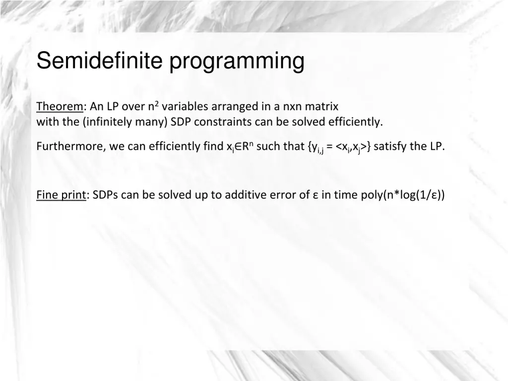 semidefinite programming 11