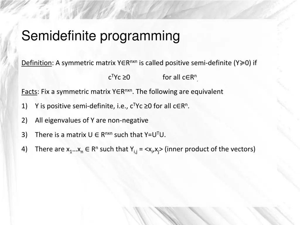 semidefinite programming 9
