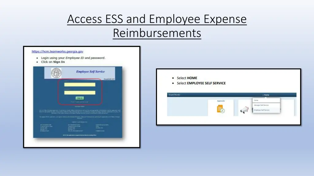 access ess and employee expense reimbursements 1
