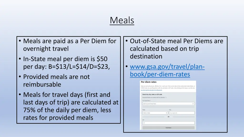 meals