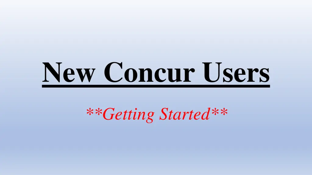 new concur users